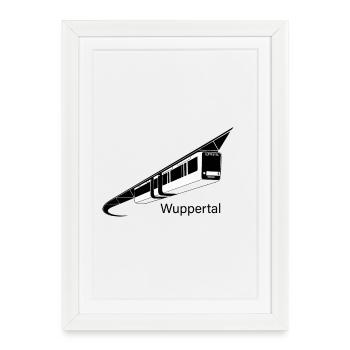 Police de caractères Wuppertal Suspension Railway noir/blanc - Affiche encadrée (27 × 37 cm) - blanc - Devant