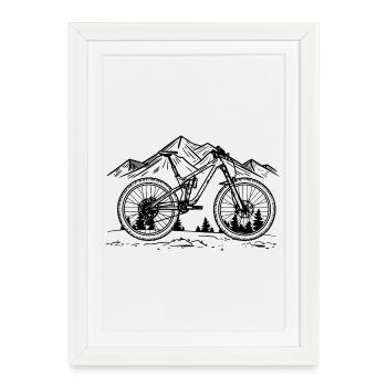 Mountain bike - Framed poster (27 × 37 cm) - white - Front