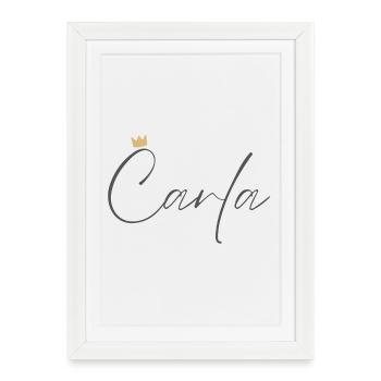 Chemise Princesse Carla – Nom avec la lettre C - Affiche encadrée (27 × 37 cm) - blanc - Devant