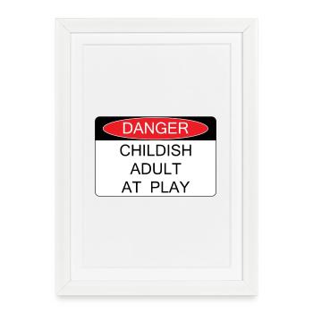 Childish adult at play - Framed poster (27 × 37 cm) - white - Front