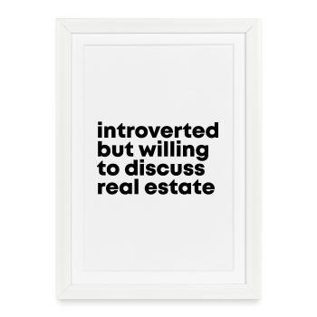 Immobilier Immobilier Immobilier - Affiche encadrée (27 × 37 cm) - blanc - Devant