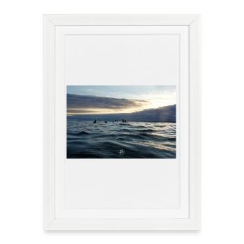 Crépuscule sur les vagues - Affiche encadrée (27 × 37 cm) - blanc - Devant