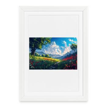 Poster Illustration Paysage de Nature - Affiche encadrée (27 × 37 cm) - blanc - Devant