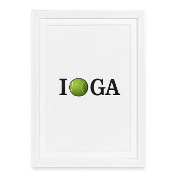 Balle de tennis I love IGA - Affiche encadrée (27 × 37 cm) - blanc - Devant