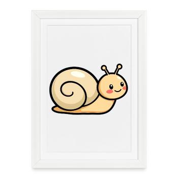Snail - Framed poster (27 × 37 cm) - white - Front