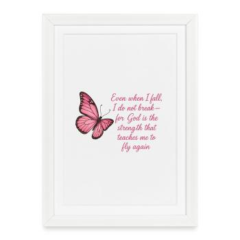 Inspirational Butterfly Faith Quote Design - Framed poster (27 × 37 cm) - white - Front
