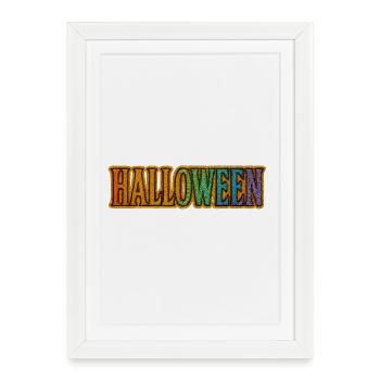 Lettrage arc-en-ciel d’Halloween - Affiche encadrée (27 × 37 cm) - blanc - Devant