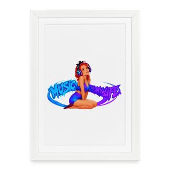Music_is_My_Life - Affiche encadrée (27 × 37 cm) - blanc - Devant