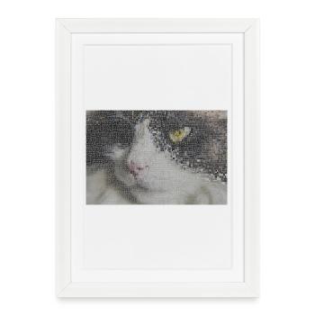 Cat Portrait Mosaic - Framed poster (27 × 37 cm) - white - Front