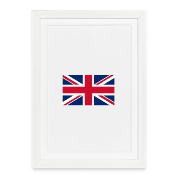 Drapeau stylisé croix diagonales UK - Affiche encadrée (27 × 37 cm) - blanc - Devant