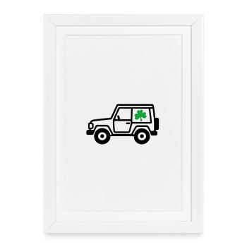 Safari with Shamrock - Framed poster (27 × 37 cm) - white - Front
