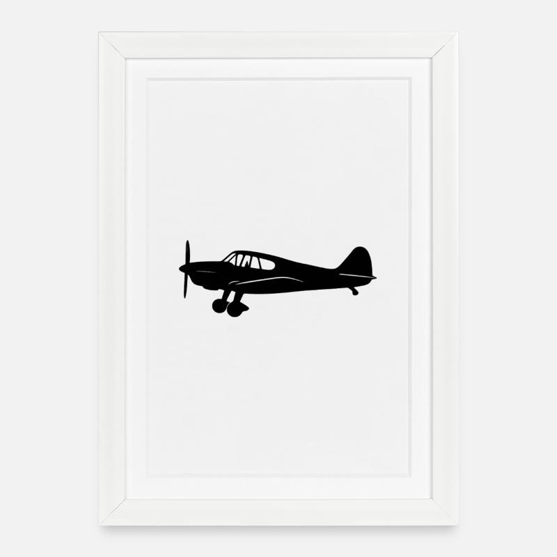 Messerschmitt Bf 108 Silhouette Airplane - Framed poster (27 × 37 cm) - white