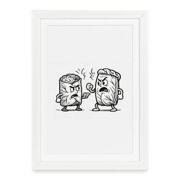 Dispute Dolma vs Golubzi - Affiche encadrée (27 × 37 cm) - blanc - Devant