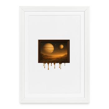 Melting Worlds - Framed poster (27 × 37 cm) - white - Front