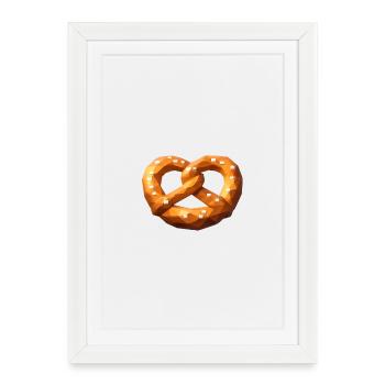 Low Poly Orange Polygonal Pretzel - Framed poster (27 × 37 cm) - white - Front