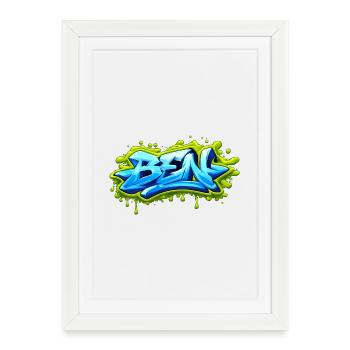 Graffiti BEN Prénom cadeau idéal imprimable sur t- - Affiche encadrée (27 × 37 cm) - blanc - Devant