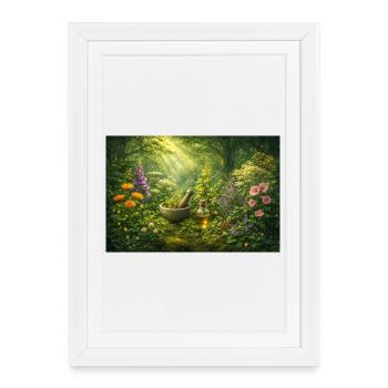 Herbes magiques - Affiche encadrée (27 × 37 cm) - blanc - Devant