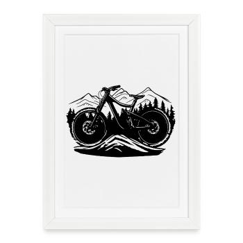 Mountain biking - Framed poster (27 × 37 cm) - white - Front