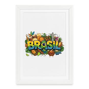 Sabor do Brasil: Authentic Brazilian Cuisine & Ico - Framed poster (27 × 37 cm) - white - Front