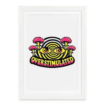 Yeux psychédéliques surstimulés - Affiche encadrée (27 × 37 cm) - blanc - Devant