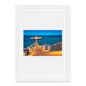 Pier in Sellin on the island of Rügen - Framed poster (27 × 37 cm) - white - Front