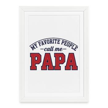 Papa - Affiche encadrée (27 × 37 cm) - blanc - Devant