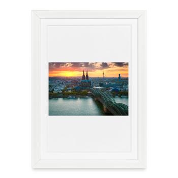 Cologne Cathedral in the evening light - Framed poster (27 × 37 cm) - white - Front