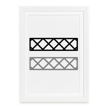 Cadre de grille de clôture - Affiche encadrée (27 × 37 cm) - blanc - Devant
