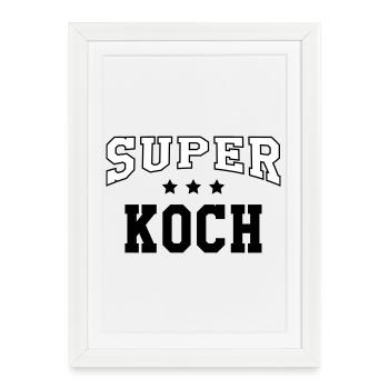 super cuisinier - Affiche encadrée (27 × 37 cm) - blanc - Devant