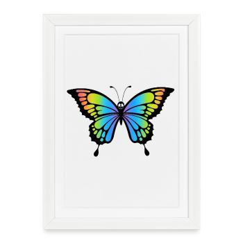 Crâne de papillon - Affiche encadrée (27 × 37 cm) - blanc - Devant
