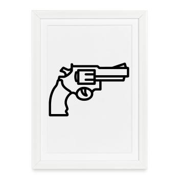 revolver - Affiche encadrée (27 × 37 cm) - blanc - Devant