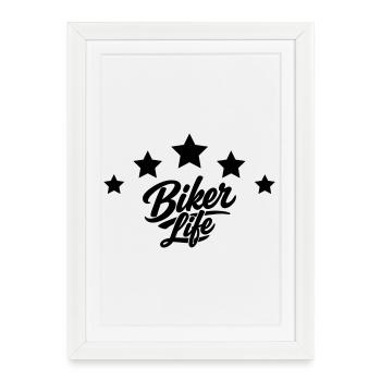 Vie de motard - Affiche encadrée (27 × 37 cm) - blanc - Devant