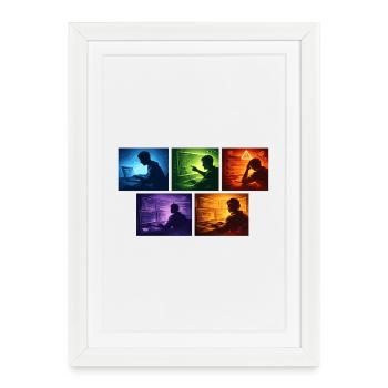 Ombre de code multi-écran - Affiche encadrée (27 × 37 cm) - blanc - Devant