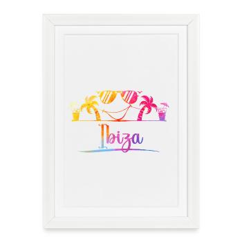 Groove de plage tropicale - Affiche encadrée (27 × 37 cm) - blanc - Devant