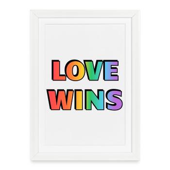 Love Wins Rainbow Gradient LGBT Pride - Framed poster (27 × 37 cm) - white - Front
