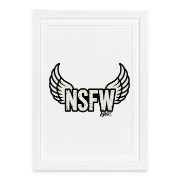 NSFW Wings Crest - Framed poster (27 × 37 cm) - white - Front