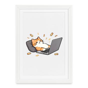 Geek chat in telecommuting mode - Framed poster (27 × 37 cm) - white - Front