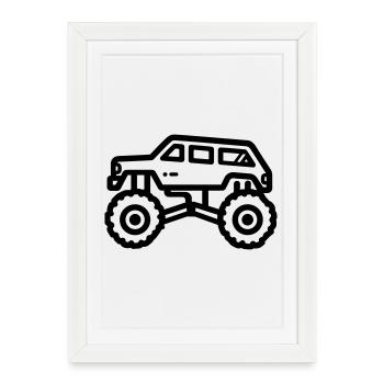 Monster truck - Framed poster (27 × 37 cm) - white - Front