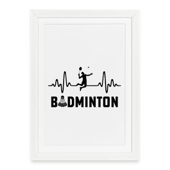 Badminton  - Affiche encadrée (27 × 37 cm) - blanc - Devant
