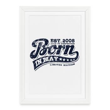 Born in May 2008 - Birthday - Gift - Framed poster (27 × 37 cm) - white - Front