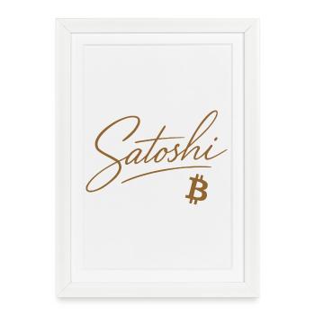 Noble Satoshi motif for Bitcoin fans & miners - Framed poster (27 × 37 cm) - white - Front