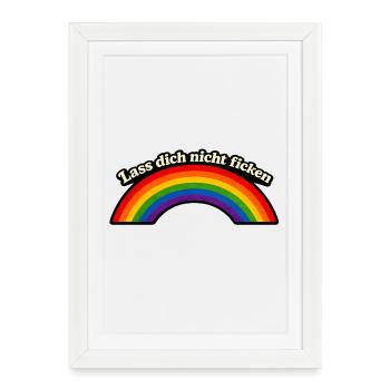 Ne te fais pas baiser x Rainbow - Affiche encadrée (27 × 37 cm) - blanc - Devant