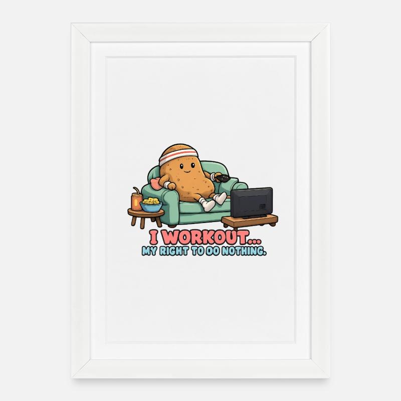 Patate de Couch - Affiche encadrée (27 × 37 cm) - blanc