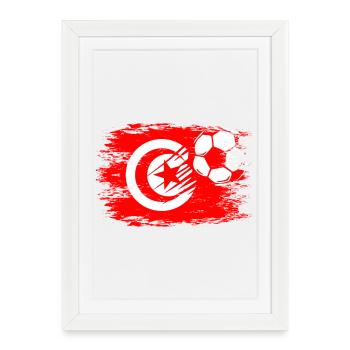Flag football tunisien utilisé - Affiche encadrée (27 × 37 cm) - blanc - Devant