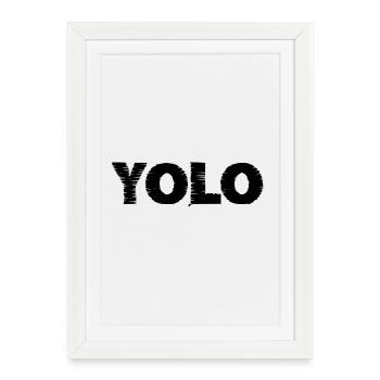 Yolo - Affiche encadrée (27 × 37 cm) - blanc - Devant