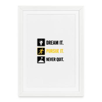 Pursue It: Run Think Rise - Framed poster (27 × 37 cm) - white - Front