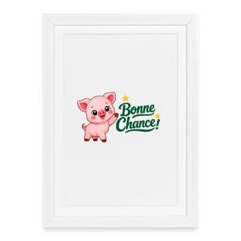 Piwi le cochon - Affiche encadrée (27 × 37 cm) - blanc - Devant