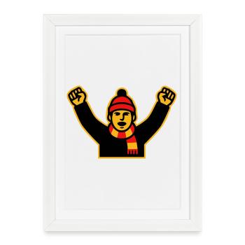 Cheering Soccer Fan Icon - Framed poster (27 × 37 cm) - white - Front