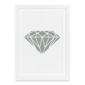 diamant - Framed poster (27 × 37 cm) - white - Front