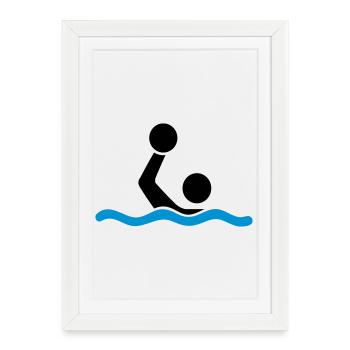 water polo - Affiche encadrée (27 × 37 cm) - blanc - Devant